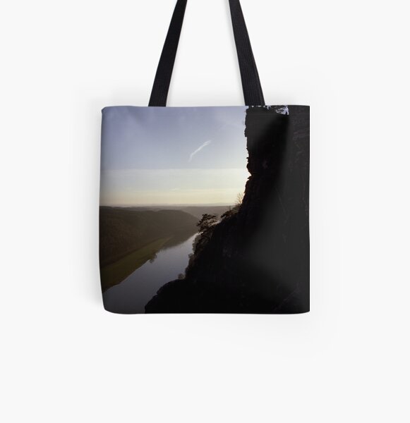 Bastei, lookout over the Elbe valley, Germany All Over Print Tote Bag