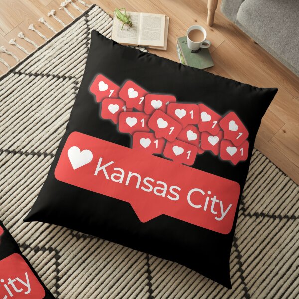 Love My Kansas City Missouri Notification Hearts Floor Pillow