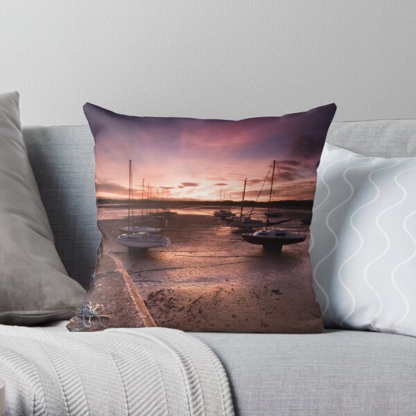 Beadnal Harbour Sunset Throw Pillow