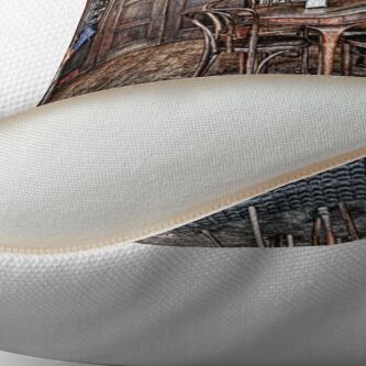 Alternate view of The City Wine Shop Throw Pillow