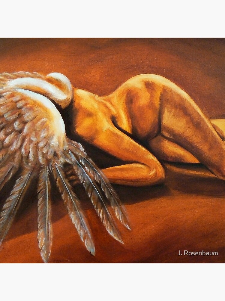 Fallen - fallen nude angel emotive oil painting by Jennie
