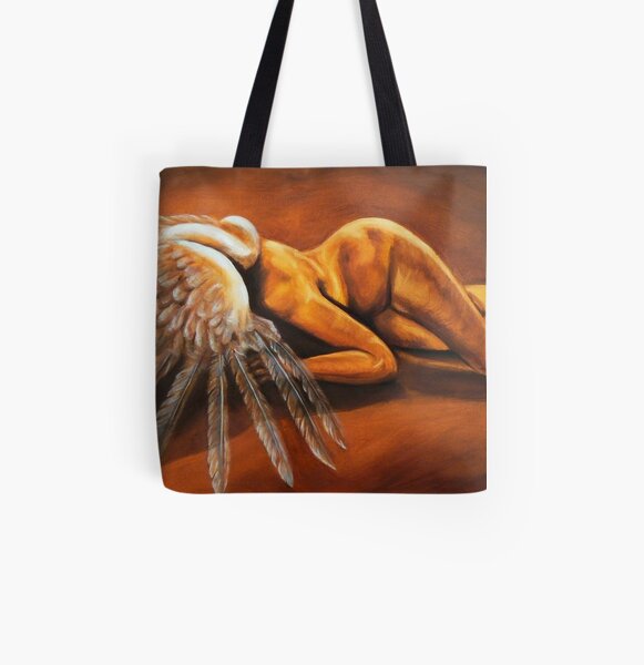 Fallen - fallen nude angel emotive oil painting All Over Print Tote Bag
