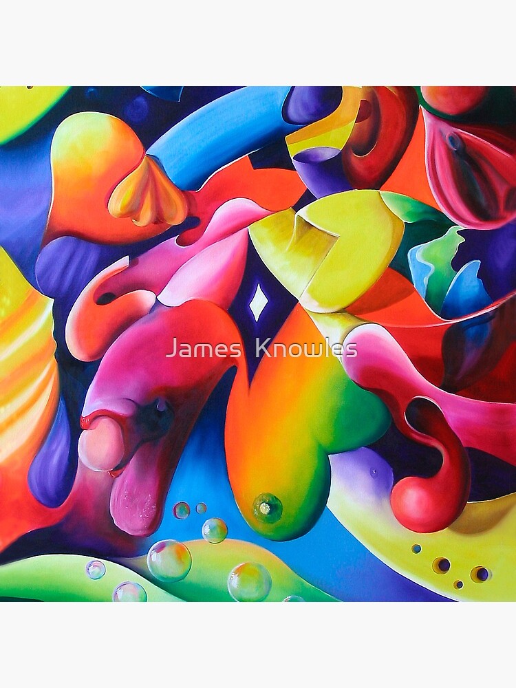Thumbnail 2 of 2, Tote Bag, "Preconceptions" - colorful abstract expressionistic oil painting designed and sold by jknowles.