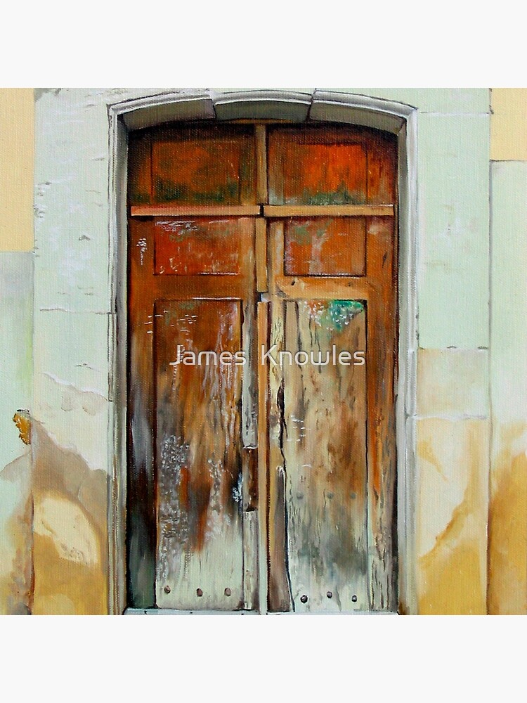 Thumbnail 2 of 2, Tote Bag, "Puerta Cafe" - oil painting of an old Mexican door designed and sold by jknowles.