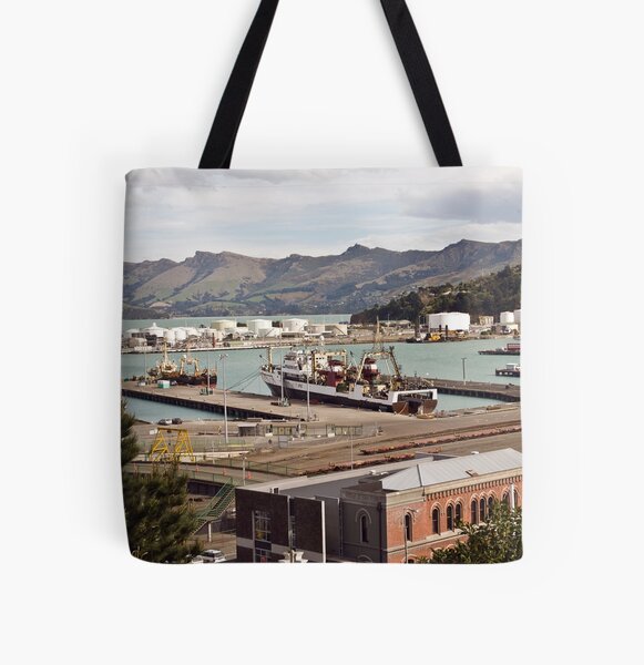 Lyttleton Harbour from Sumner Terrace All Over Print Tote Bag