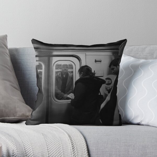 Crowded Commute Throw Pillow
