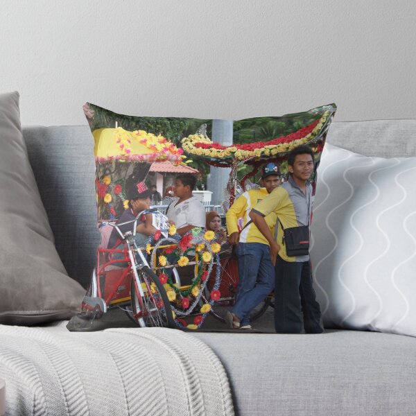 Waiting - Melaka, Malaysia Throw Pillow