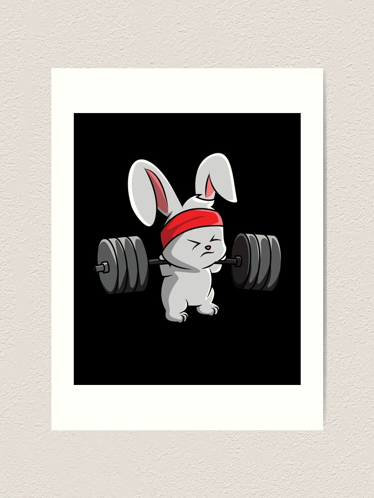 Bunny Fitness Gym Workout Sticker for Sale by designeclipse