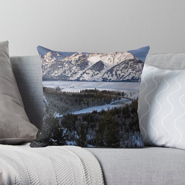 Snake River Overlook, Winter Throw Pillow