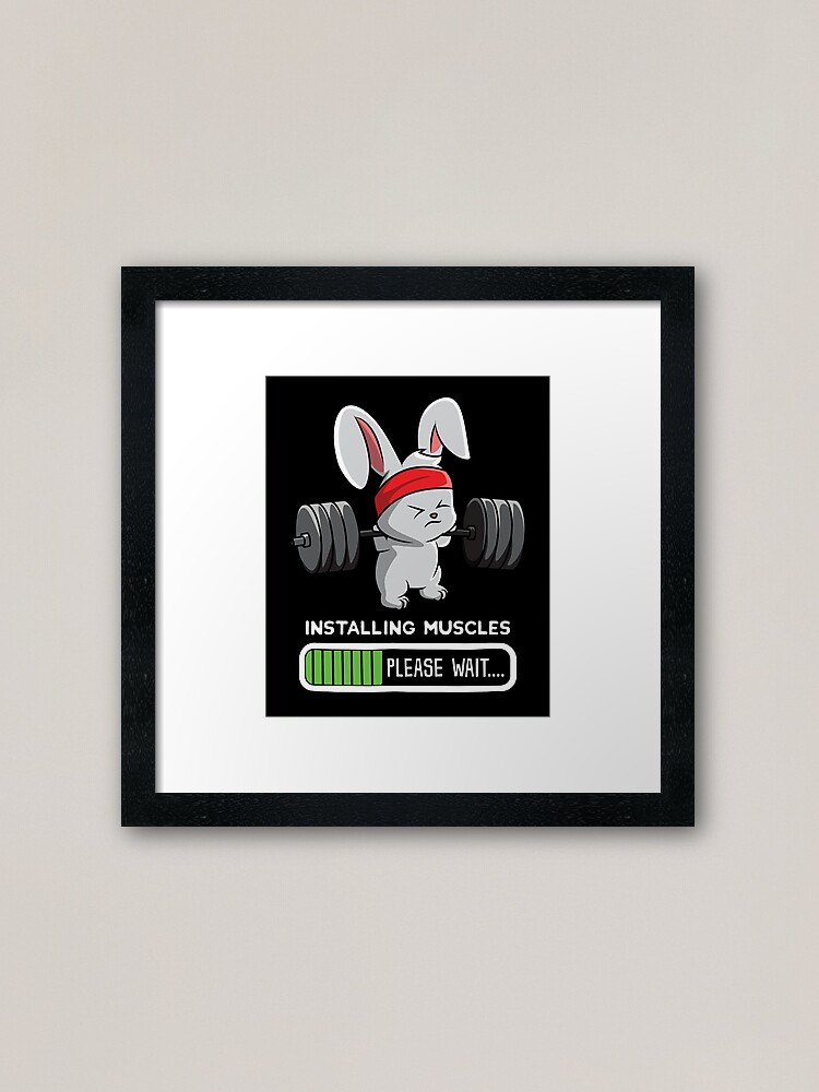 Muscular bunny working out in the gym. - AI Generated Artwork