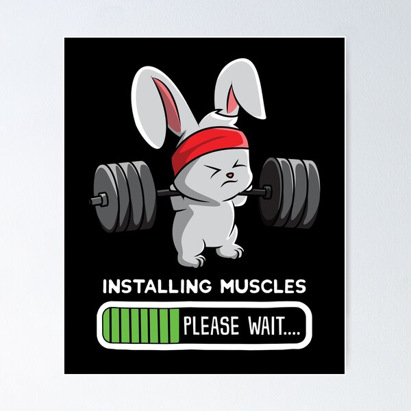 Bunny Fitness Gym Workout Installing Muscles Poster for Sale by  designeclipse
