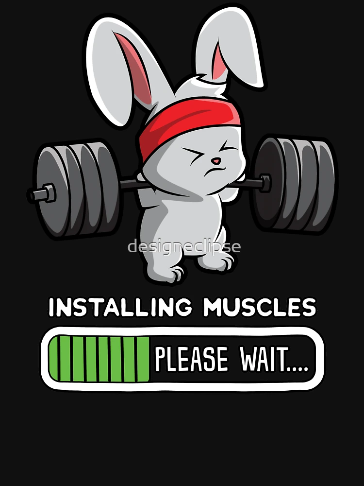 Bunny Fitness Gym Workout Sticker for Sale by designeclipse