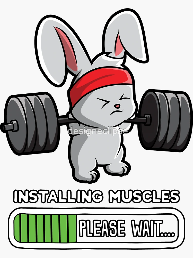 Dwarf Rabbit Weightlifting in Fitness Gym Exercise Workout