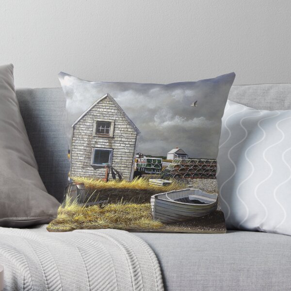"Dark Skies Over Pembroke" Throw Pillow