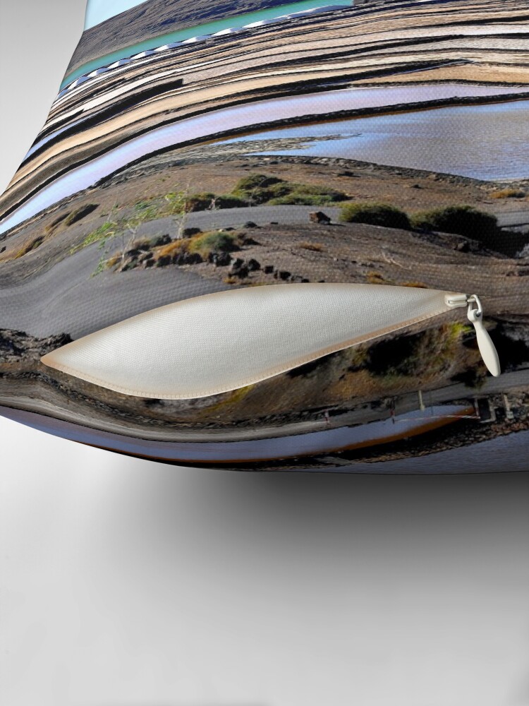 Thumbnail 2 of 4, Pillow, Morning on the salt flats of Janubio Lanzarote Canary Island designed and sold by alexcorse.