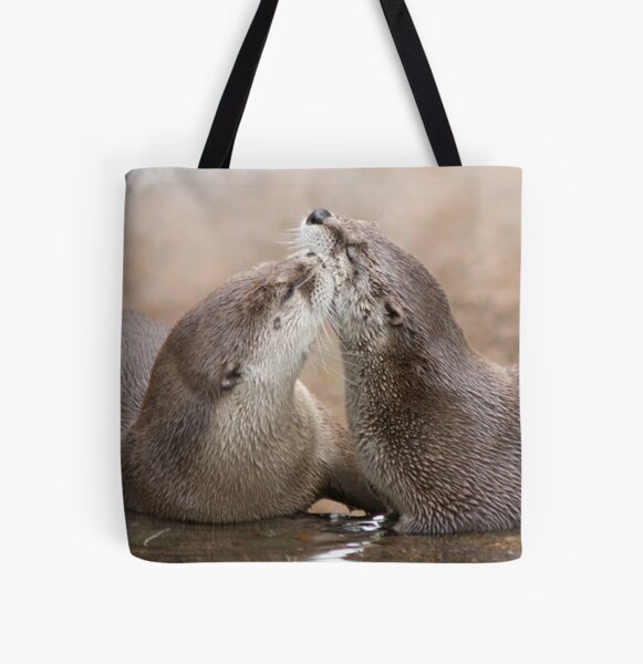 Otter kisses All Over Print Tote Bag