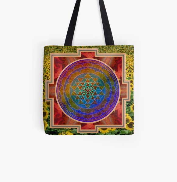 Yantra and the sunflower All Over Print Tote Bag