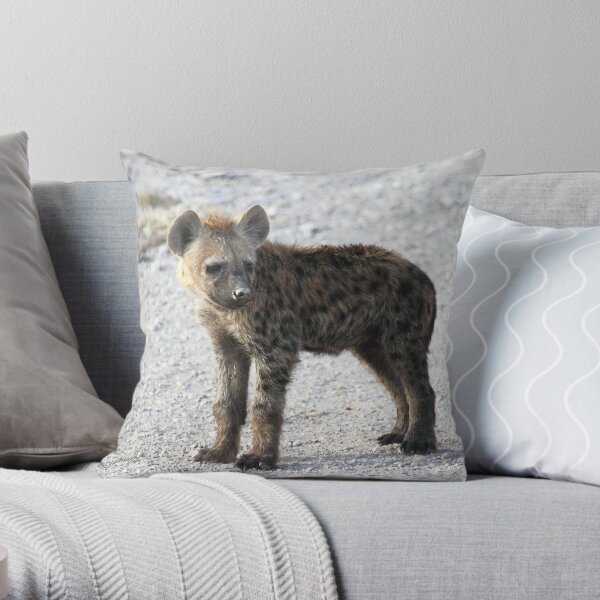Spotted Hyena pup, Kenya. Throw Pillow