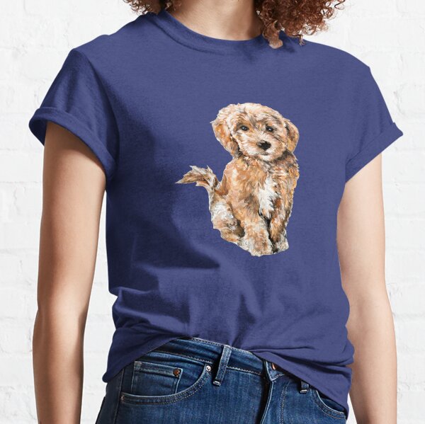 Poodle/ Goldendoodle Puppy Watercolor Illustration Classic T-Shirt