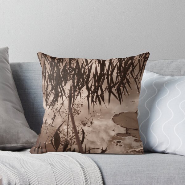 Item preview,  Todavía piscina con hojas de loto. Sepia. designed and sold by Bridget Rust.
