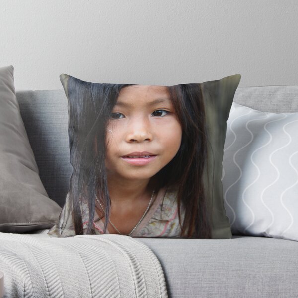 Lao girl Throw Pillow