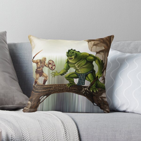 He-Man versus Whiplash Throw Pillow