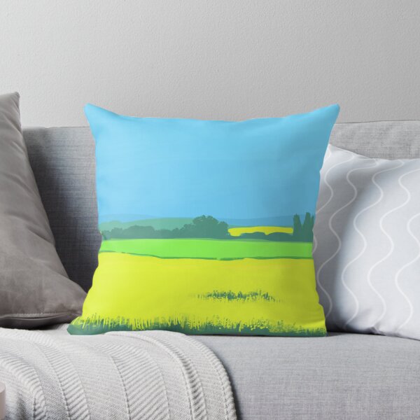 Oilseed Rape Field Throw Pillow