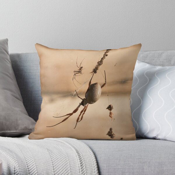 Golden Orb Weaver Throw Pillow