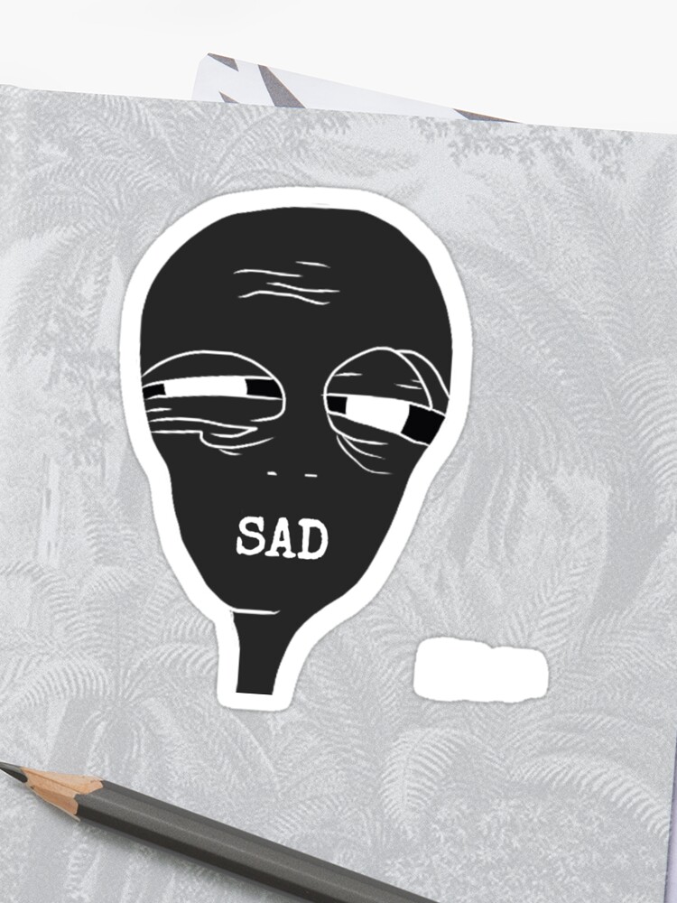 Sad Alien Vaporwave Aesthetic Japanese Background Product Sticker
