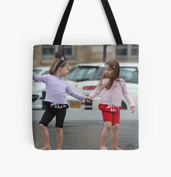 Twin Girls All Over Print Tote Bag