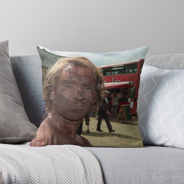 The Man behind the Mud Throw Pillow