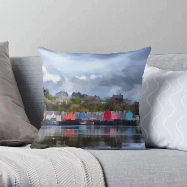 Tobermory, Mull Throw Pillow