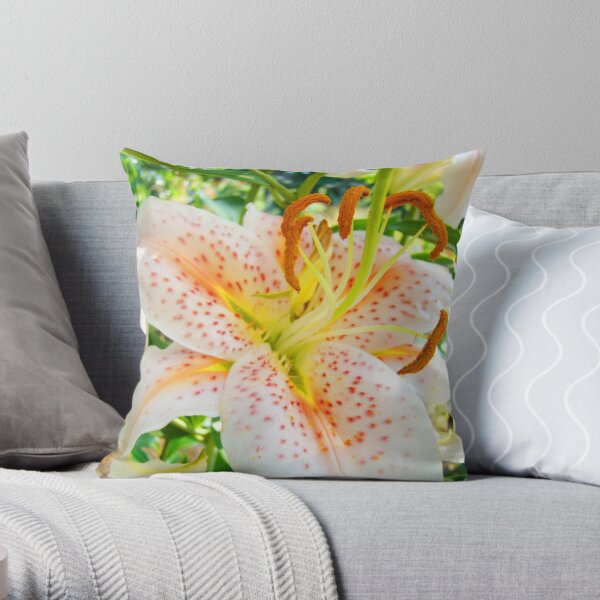 Cozy Blooming Modern Lily Flower Throw Pillow - Dubsnatch