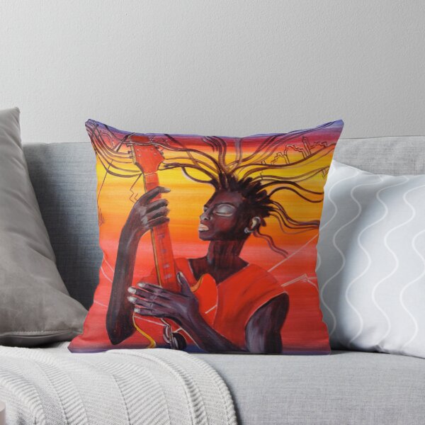 Guitar Men Throw Pillow