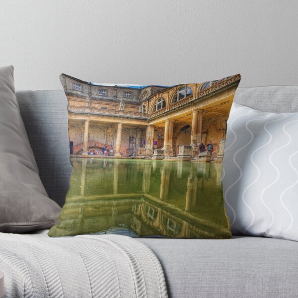 The Great Bath, in Bath, U.K. Throw Pillow