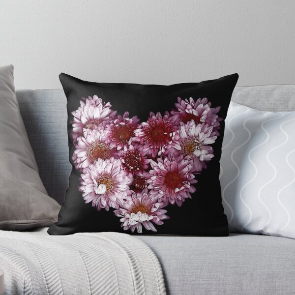"Crysanthemums With Love" Throw Pillow