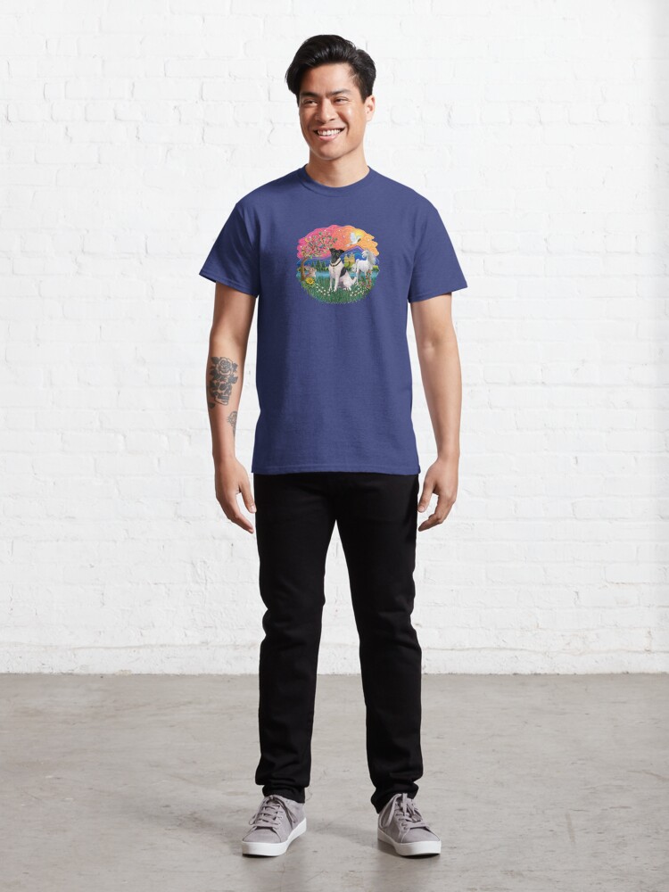 Alternate view of Fantasy Land with a Smooth Fox Terrier (black and white) Classic T-Shirt