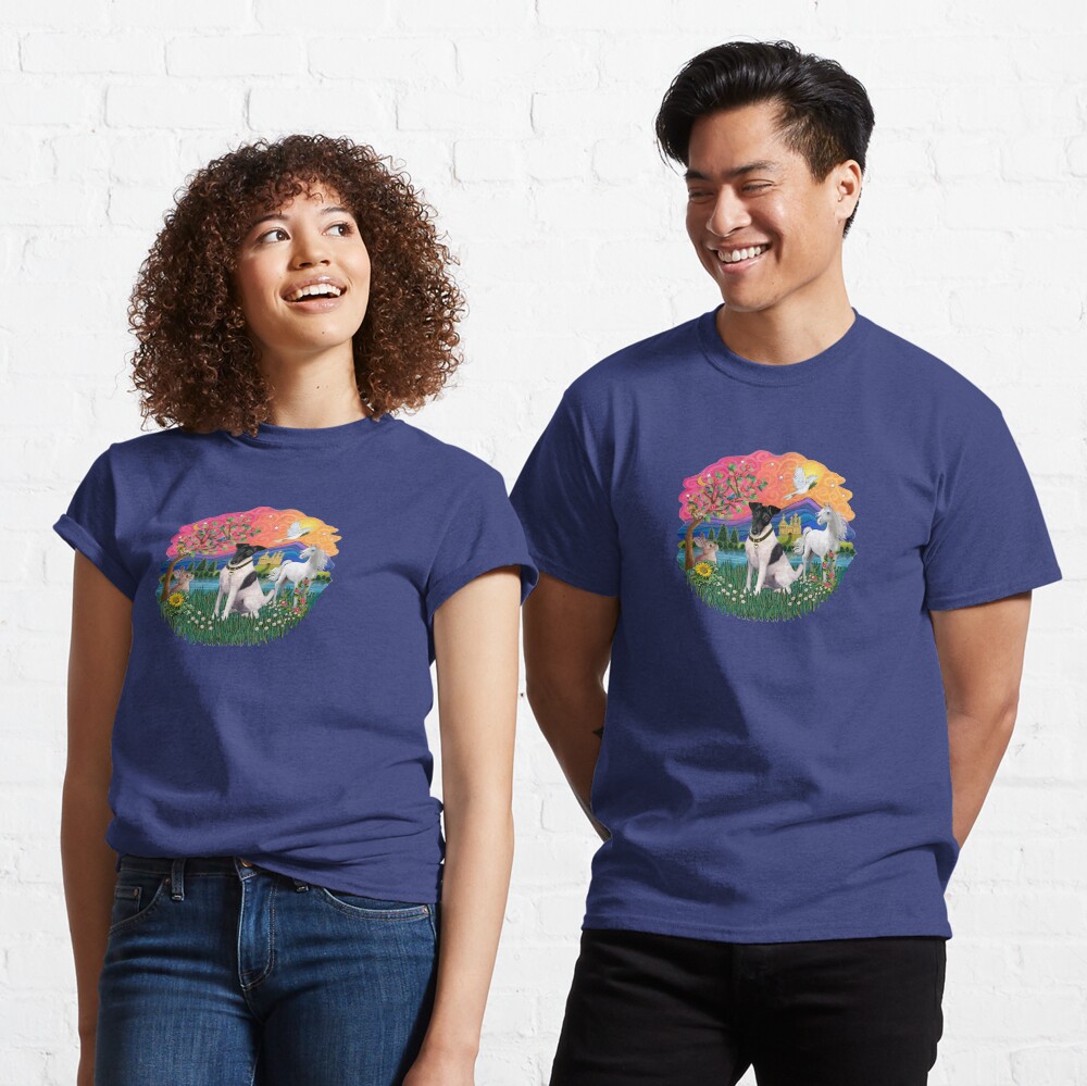Fantasy Land with a Smooth Fox Terrier (black and white) Classic T-Shirt