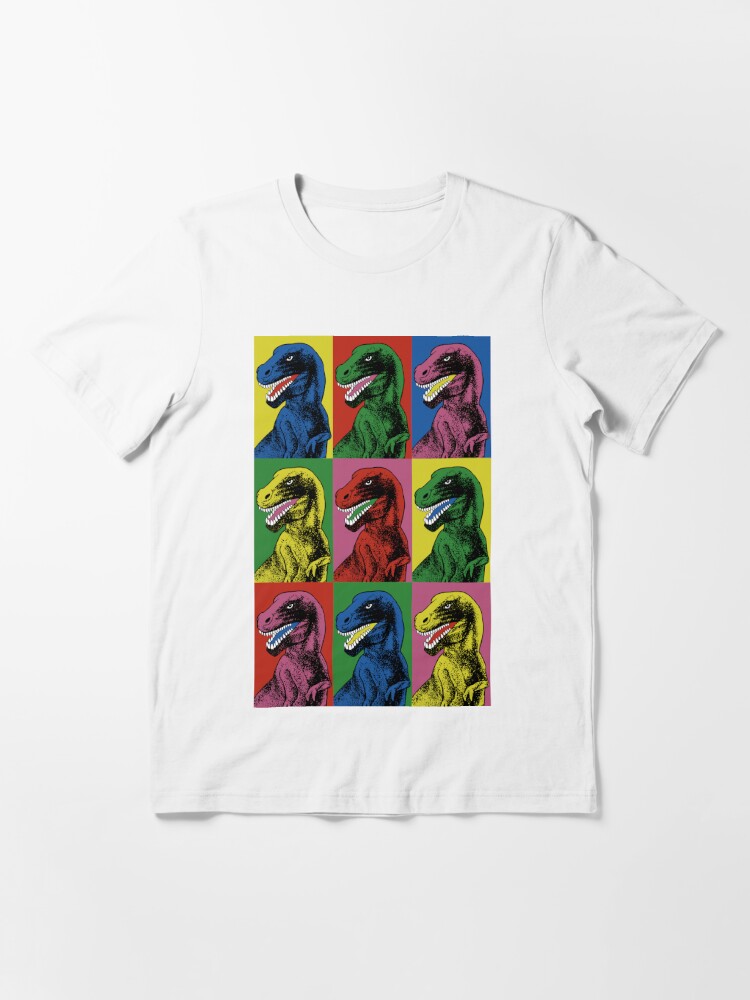 LA Pop Art Men's Raglan Baseball Word Art T-shirt – Dinosaur T-Rex Skeleton