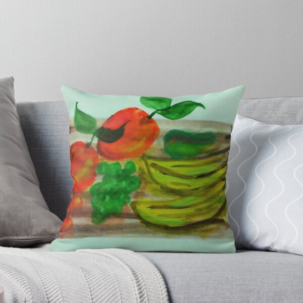 Item preview, Cutting board loaded with fruit, watercolor designed and sold by Anna  Lewis, blind artist.