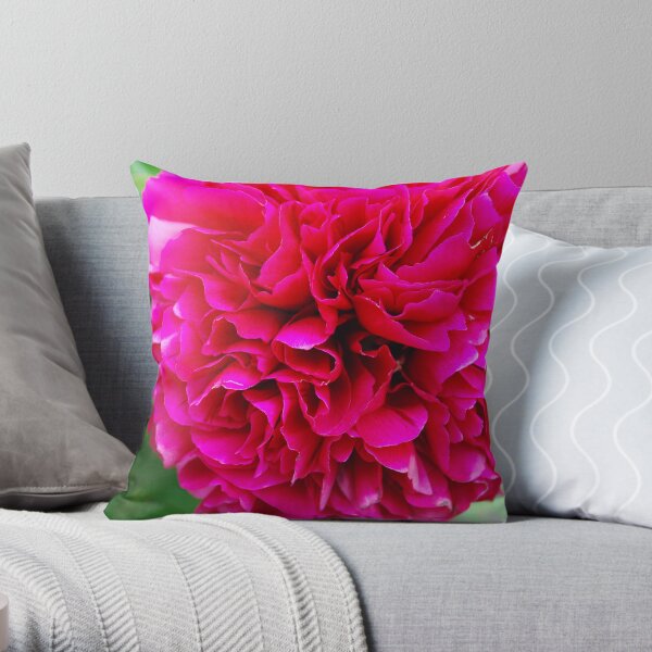 Fuchsia Pink Peony Throw Pillow