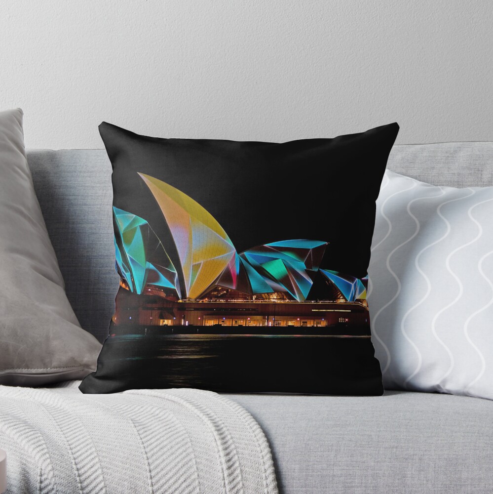 Vivid Opera House Throw Pillow