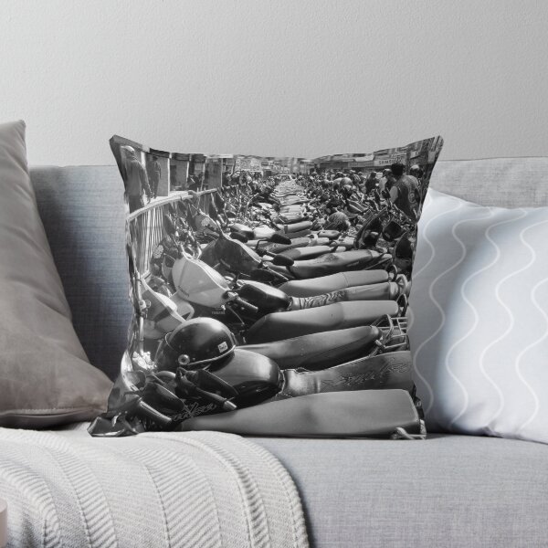 Motorcycles, Kathmandu Throw Pillow