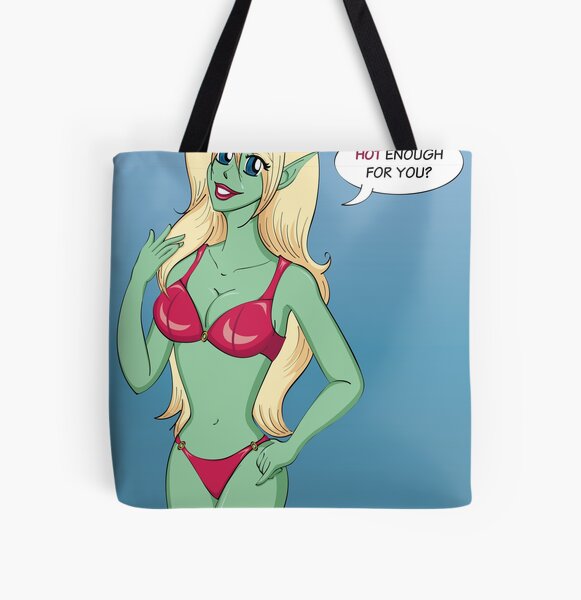 Hot Red Bikini All Over Print Tote Bag