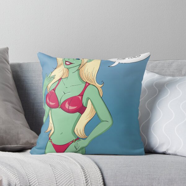 Hot Red Bikini Throw Pillow