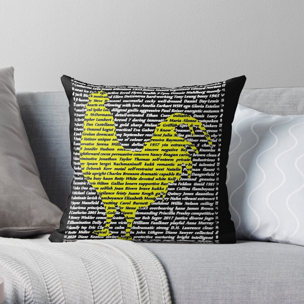 "The Year Of The Rooster / Cockerel" Cards Throw Pillow