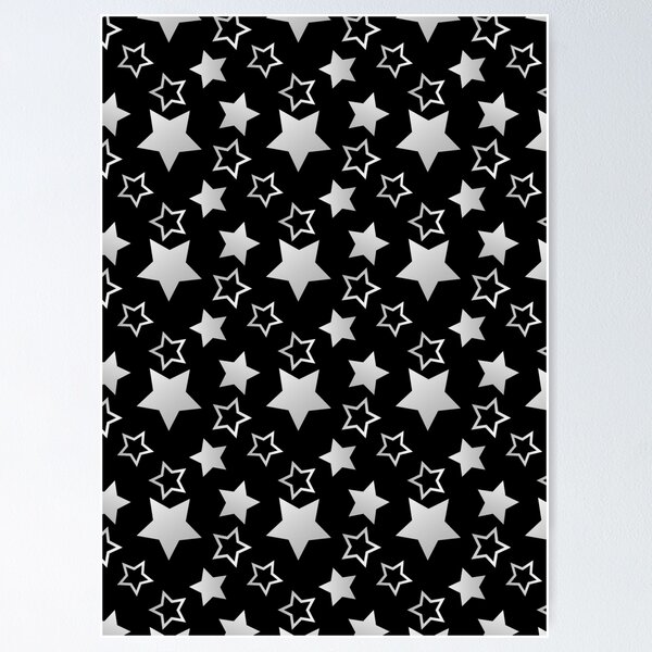 レビュー高評価の商品！ Silver Stars on Black Background 絵画