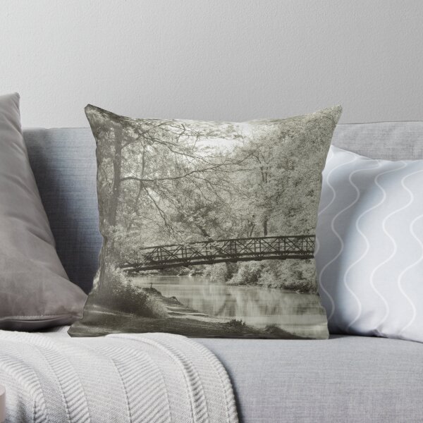 Along the Tow Path Trail Throw Pillow