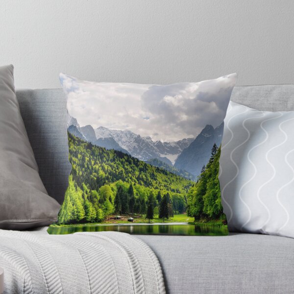German Mountain Throw Pillow