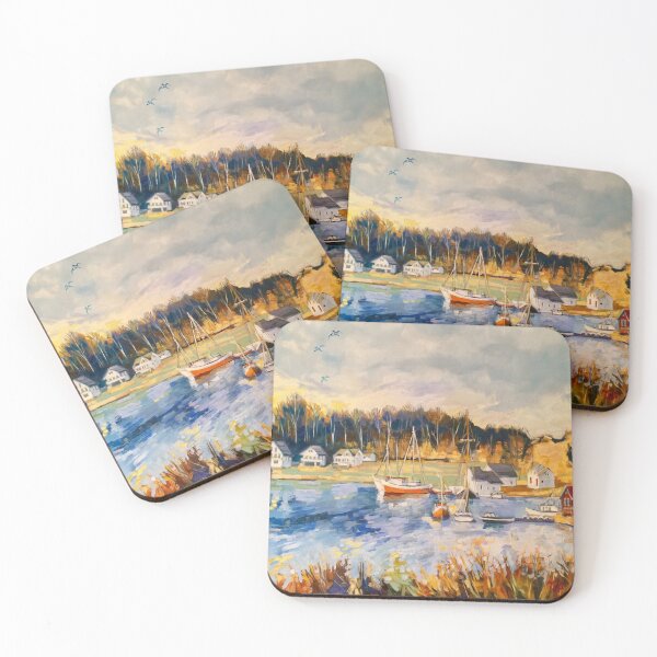 Item preview, ‘Sunset, Stavanger, Norway, from Torhild’s house’ oil designed and sold by Elizabeth Moore Golding.